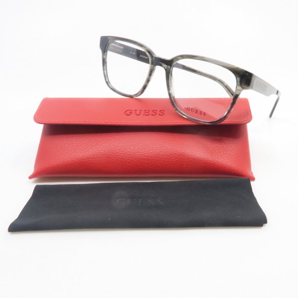 Guess GU1996 020 53mm Grey Marble/Gunmetal Square Men's New Eyeglasses.